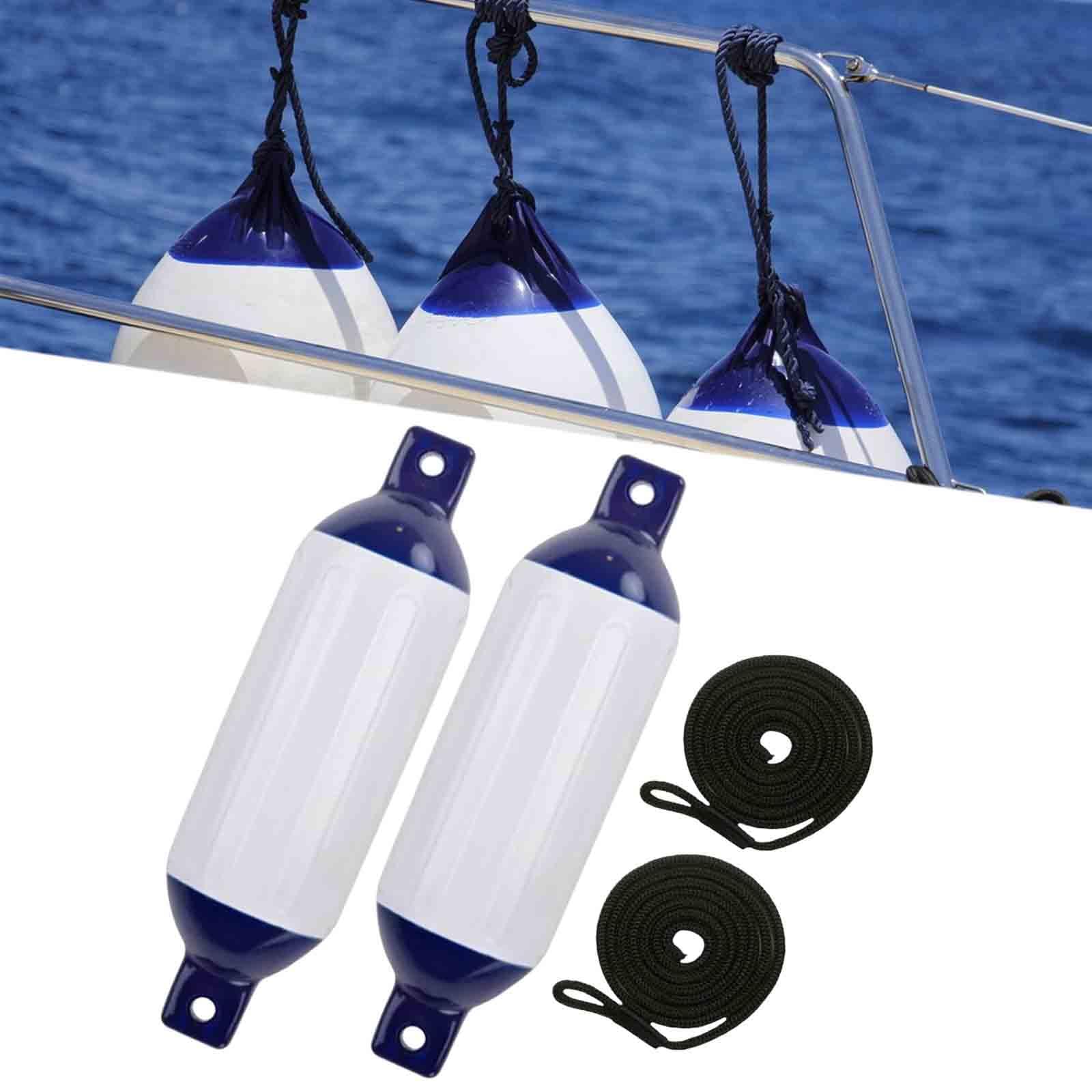 Set di Parabordi per Barche per Un Attracco E Una Maggiore Protezione, G0 Nero Blu Corda