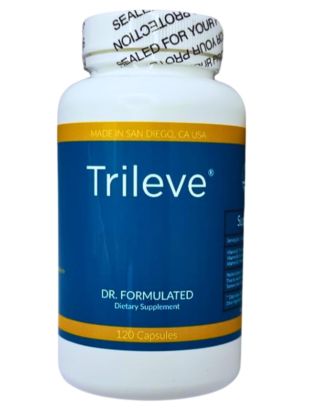 Trileve Suplemento alimentar com ácido alfa-lipóico, vitaminas B1, B6 e B12 e MSM, 120 cápsulas