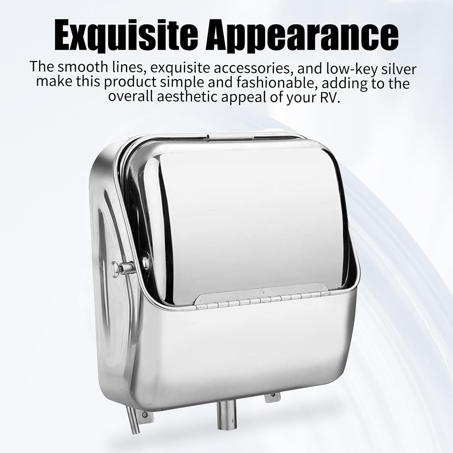 RV Sink, Square Single Bowl Sink Stainless Steel Folding Sink with Curved Faucet Multifunctional Hand Wash Basin for Bars, Food Trucks, Campers, Motorhomes, Boats, Vans