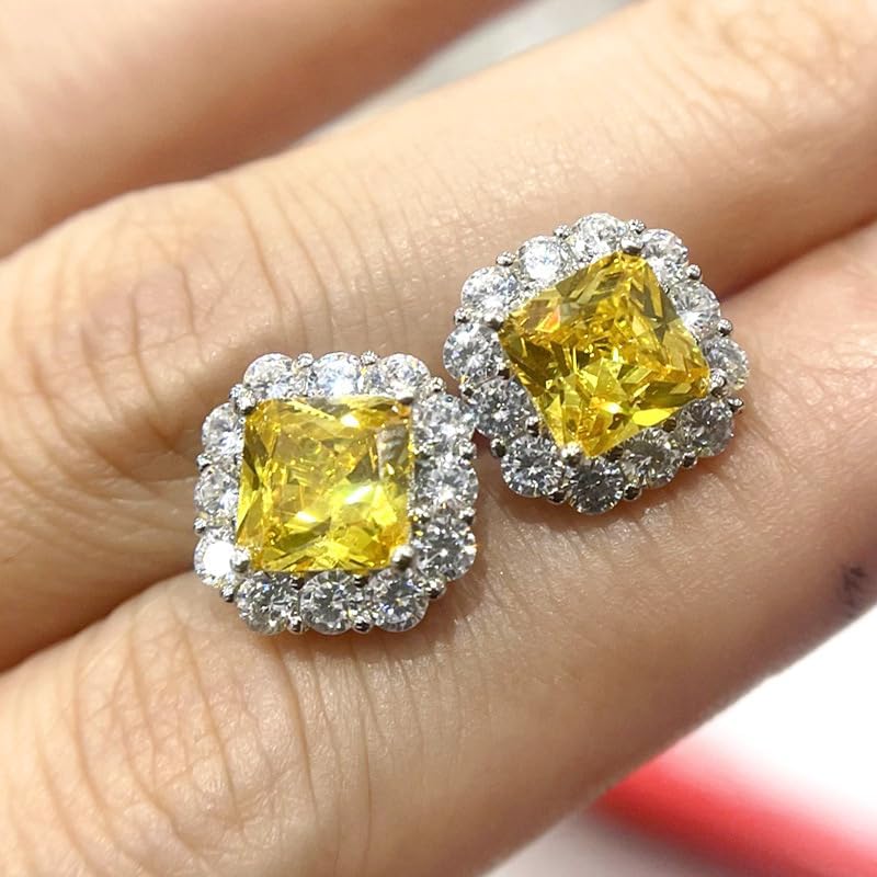 Square Sugar Cube Stud Earrings for Women – Gold Plated Dainty Design, Princess Core Statement Jewelry Gift for Her, Birthday & Anniversary Present for Wife, Best Friend or Sister image 5