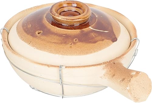 Veemoon Cacerola de terracota con tapa Olla caliente de arcilla olla de arcilla olla olla de arcilla olla cacerola de arcilla olla de arcilla olla