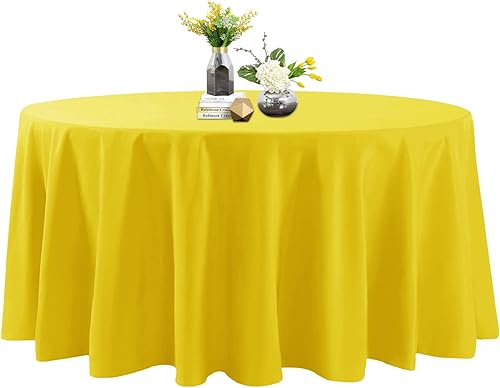 Mantel redondo de 120 pulgadas, resistente a las manchas y a las arrugas, lavable, mantel de tela decorativa para mesa de comedor, fiestas de bufé y