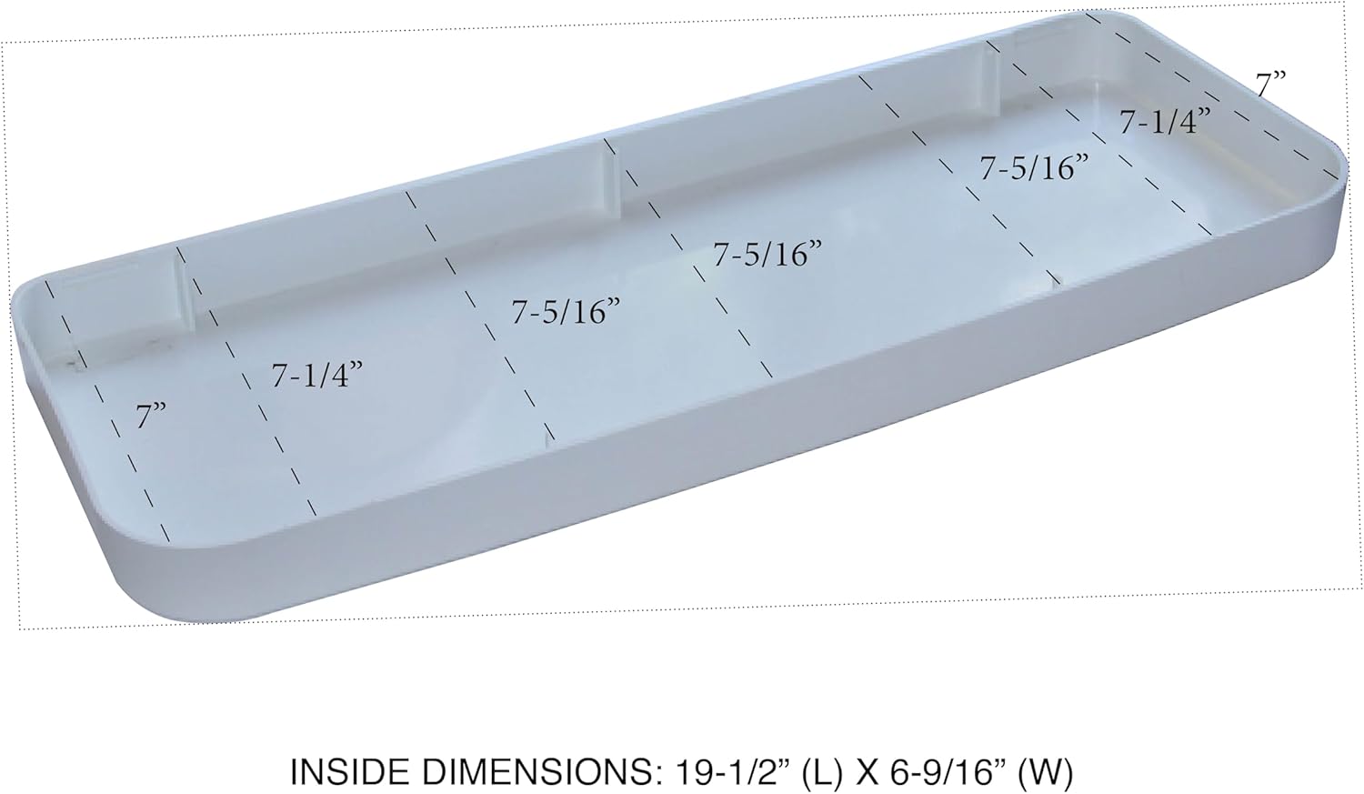 Replacement Toilet Tank Lid - Universal Fit - White Plastic - Inside Dimensions: 19-1/4" x 6-9/16" - Made in USA