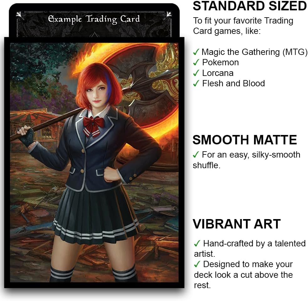 Fantasy North - Elaina - Festival Face Off - 100 Smooth Matte TCG Trading Card Sleeves - Anime - Fits Magic MTG Commander Pokemon and Other Card Games - Playing Card Sleeves