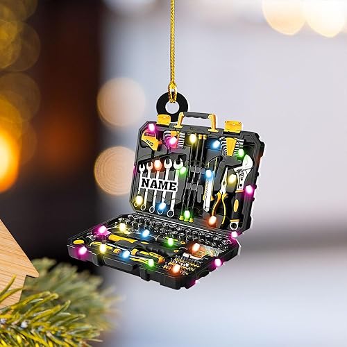 Miniatura 4 de Podagree - Adorno personalizado para electricista, bolsa de herramientas para electricista, adorno de Navidad, regalo de electricista, adorno de
