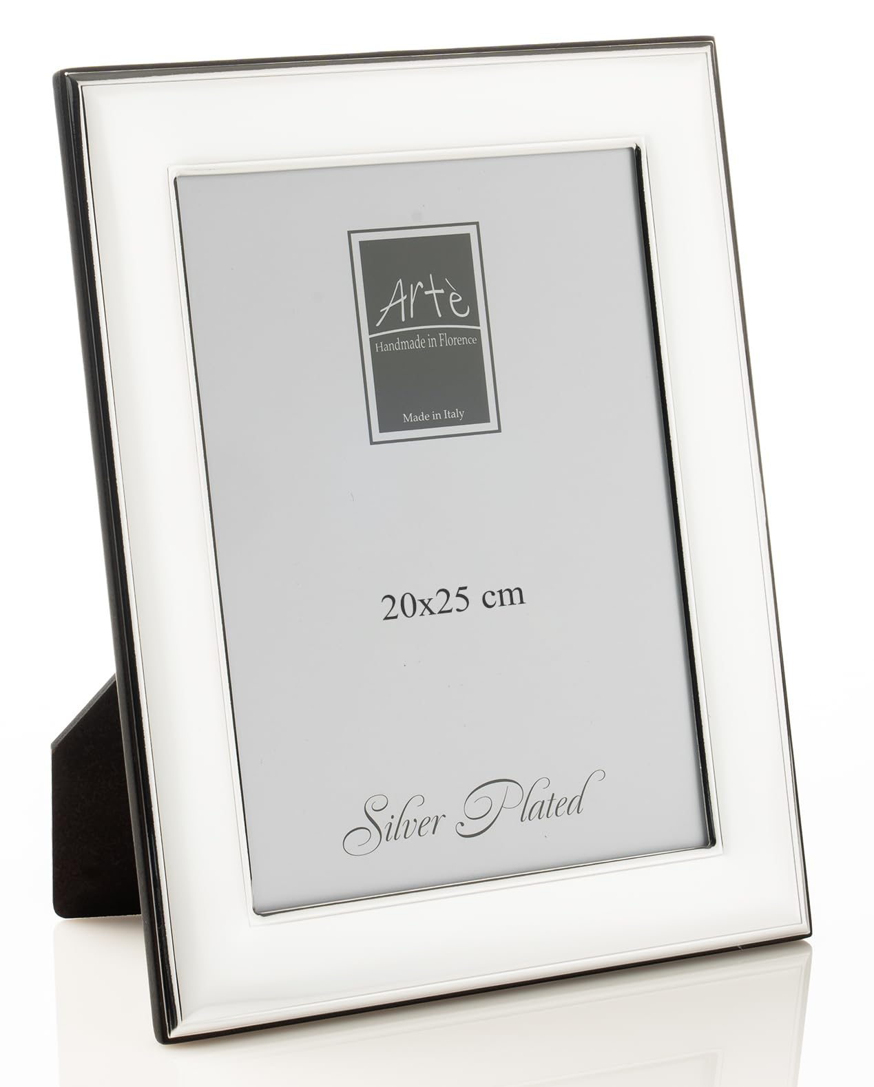 ARTÉ 20x25 Cornice per foto, Made in Italy, elegante placcata in argento, Silver Plated antiossidante, Bellissima cornice in Silver Plated con retro in legno mogano 108Z/20x25