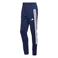 adidas Uomo Workout Essentials all-Set 3-Stripes Knit Pants, Dark Blue/White