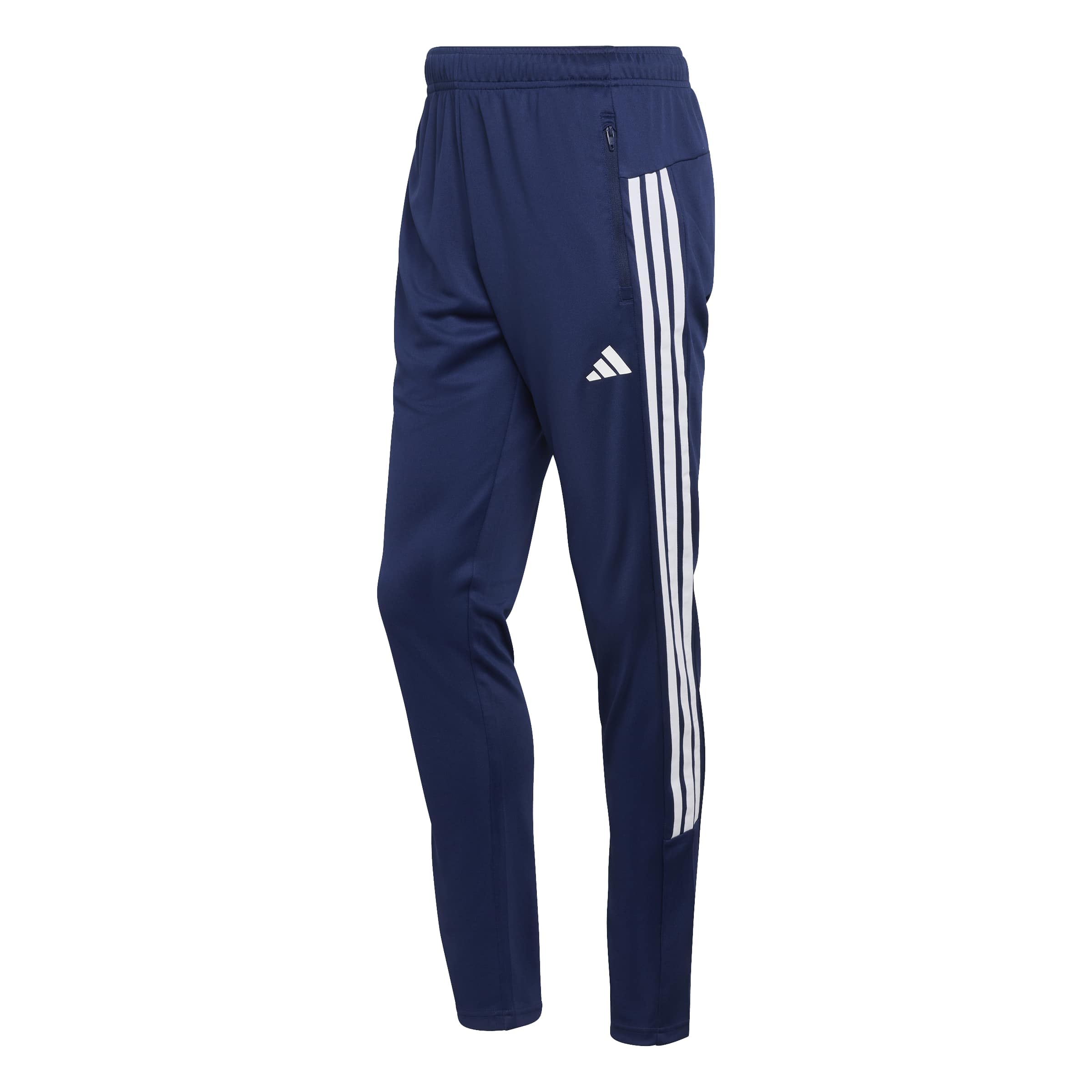 adidas Men's Workout Essentials All-Set 3-Stripes Knit Pant, Dark Blue/White, XS