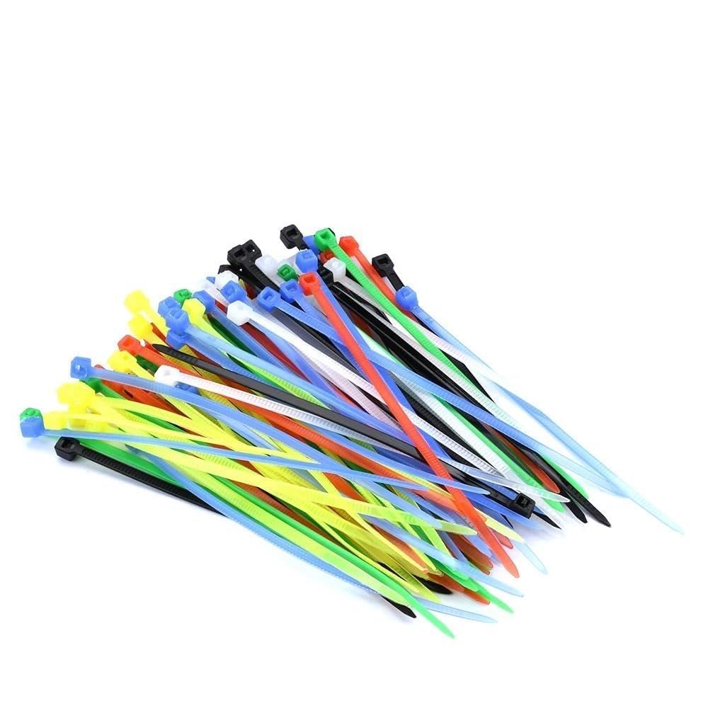 Hebilla de nailon para bridas de cables, bridas de nailon autobloqueante, 100 unidades, varios tamaños (150 mm)