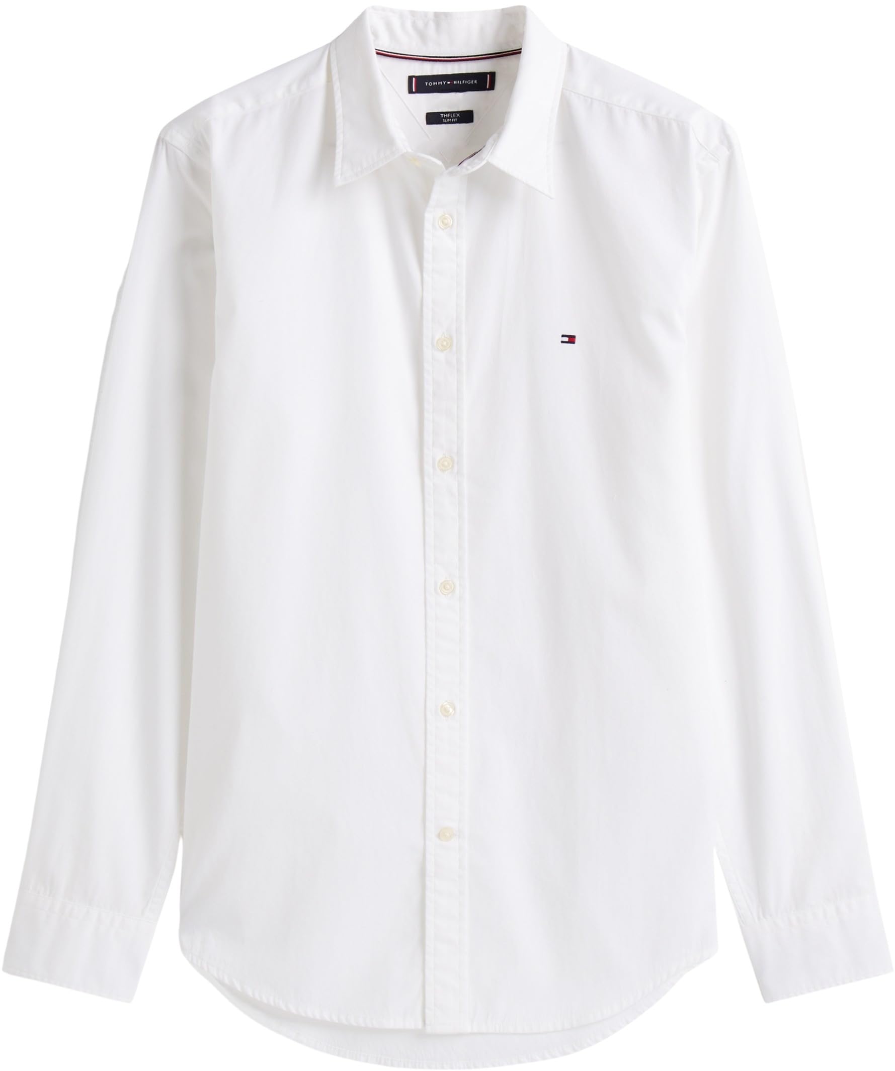 Tommy Hilfiger Uomo Camicia Flex Poplin Kent Collar Camicia da Lavoro