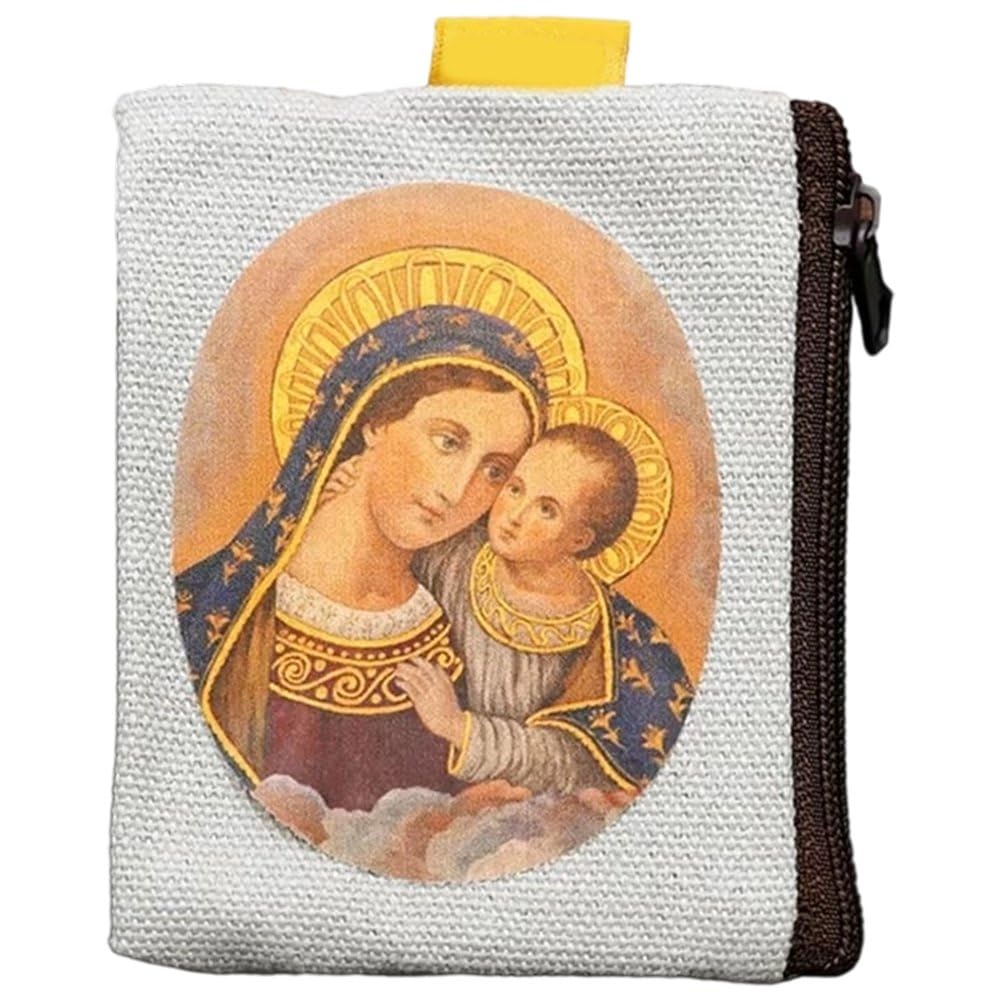 Haowul Style1 Catholic Rosary Pouch, St. Benedict & Medal Rosary Case, Jewelry & Coin Purse - Rosary Holder For Prayer Beads, Bolsa De Rosario Catolico