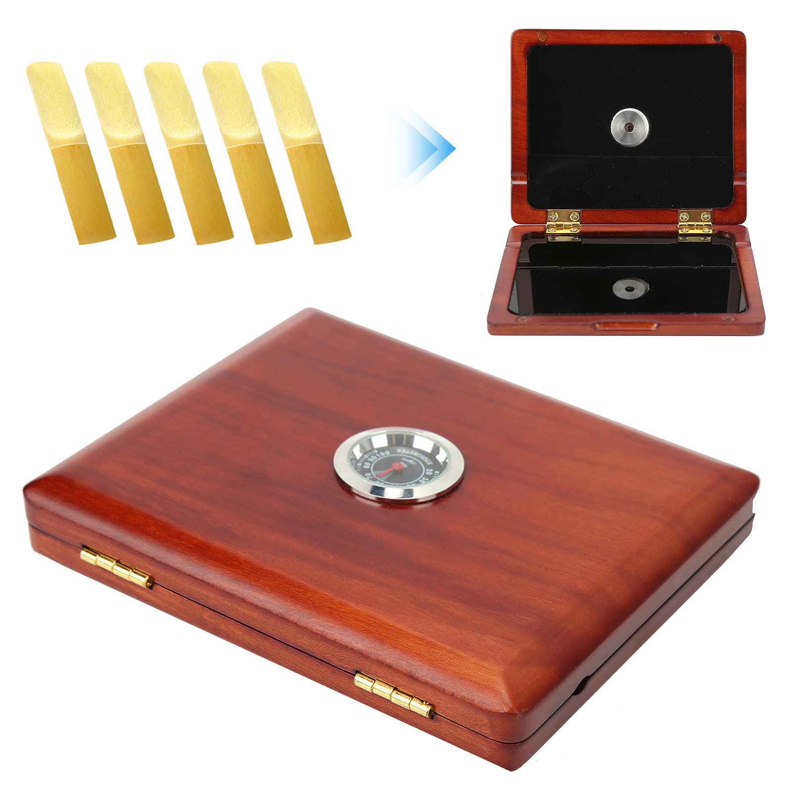 Porta Ance Per Sassofono In Ambra - Scatola Elegante Con Chiusura Magnetica Per 5 Ance - Foto 8