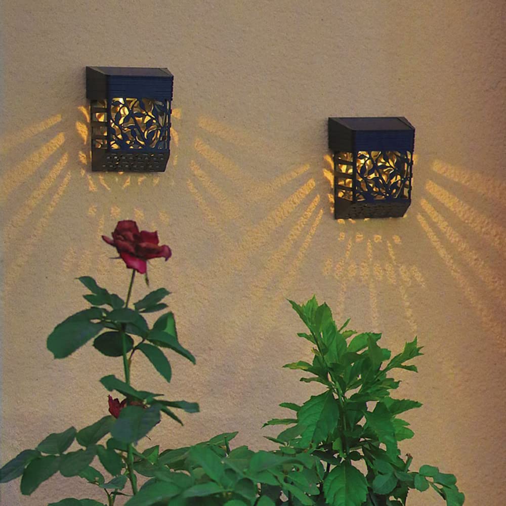 Set De 2 Apliques Solares Con 12 Luces LED, Fotocélula Y Autonomía De Hasta 8h - Luz Cálida
