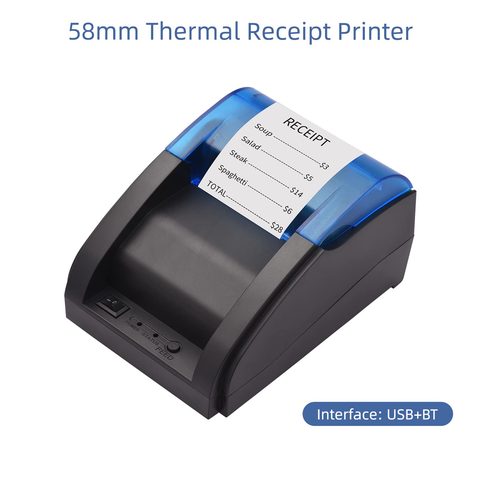 Domary Termiczna Drukarka Paragonów USB 58mm do Systemu POS z Nadrukiem