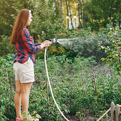 Gardtech Garden Hose Nozzle, 10 Adjustable Patterns Heavy Duty Water Nozzle With Trigger Lock Hook, Water Hand Sprayer For Garden, Lawn, Car Washing, Showering Pets (Grey) #TOP5