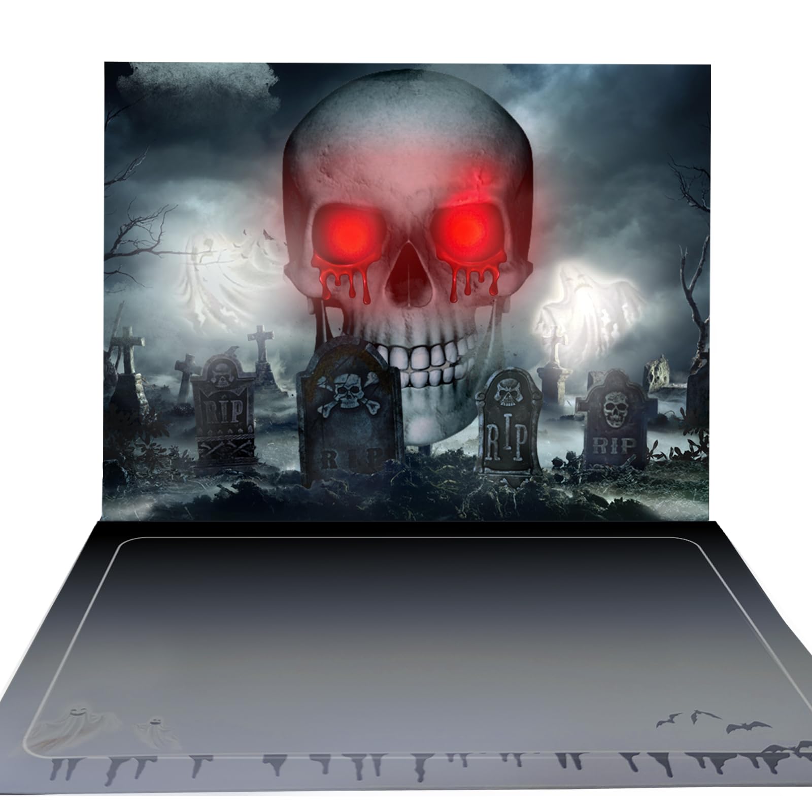 3D Greeting Pop Up Halloween Card with light and music, For Kids, Friend, Boyfriend, Girlfriend, Husband, Him, Women - Skull, Trick Or Treat, Ghost, Pumpkin Envelope