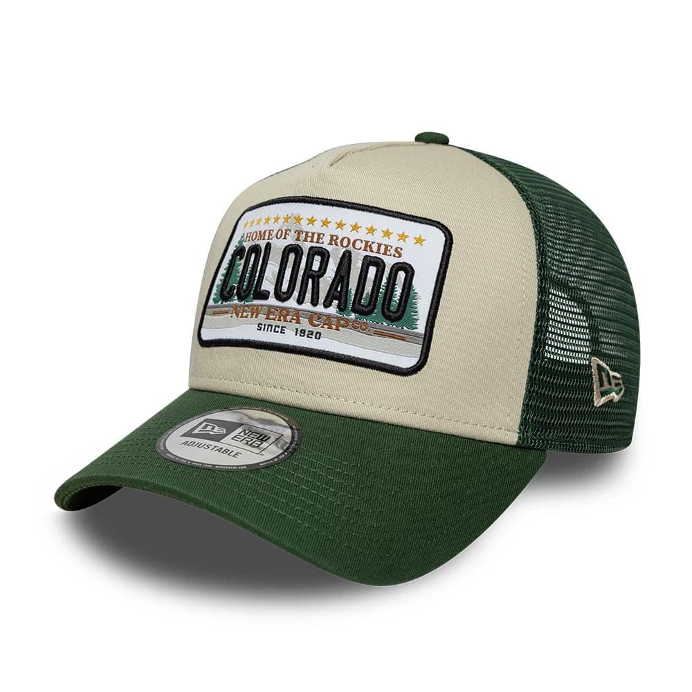 New Era Colorado Licence Plate 9Forty A-Frame Trucker Cap Green
