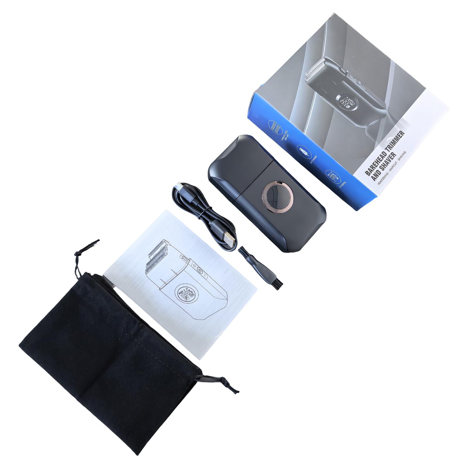 Rasoio compatto a umido e asciutto: efficiente regolabarba con ricarica USB, palestra, viaggi lavoro, taglierino impermeabile