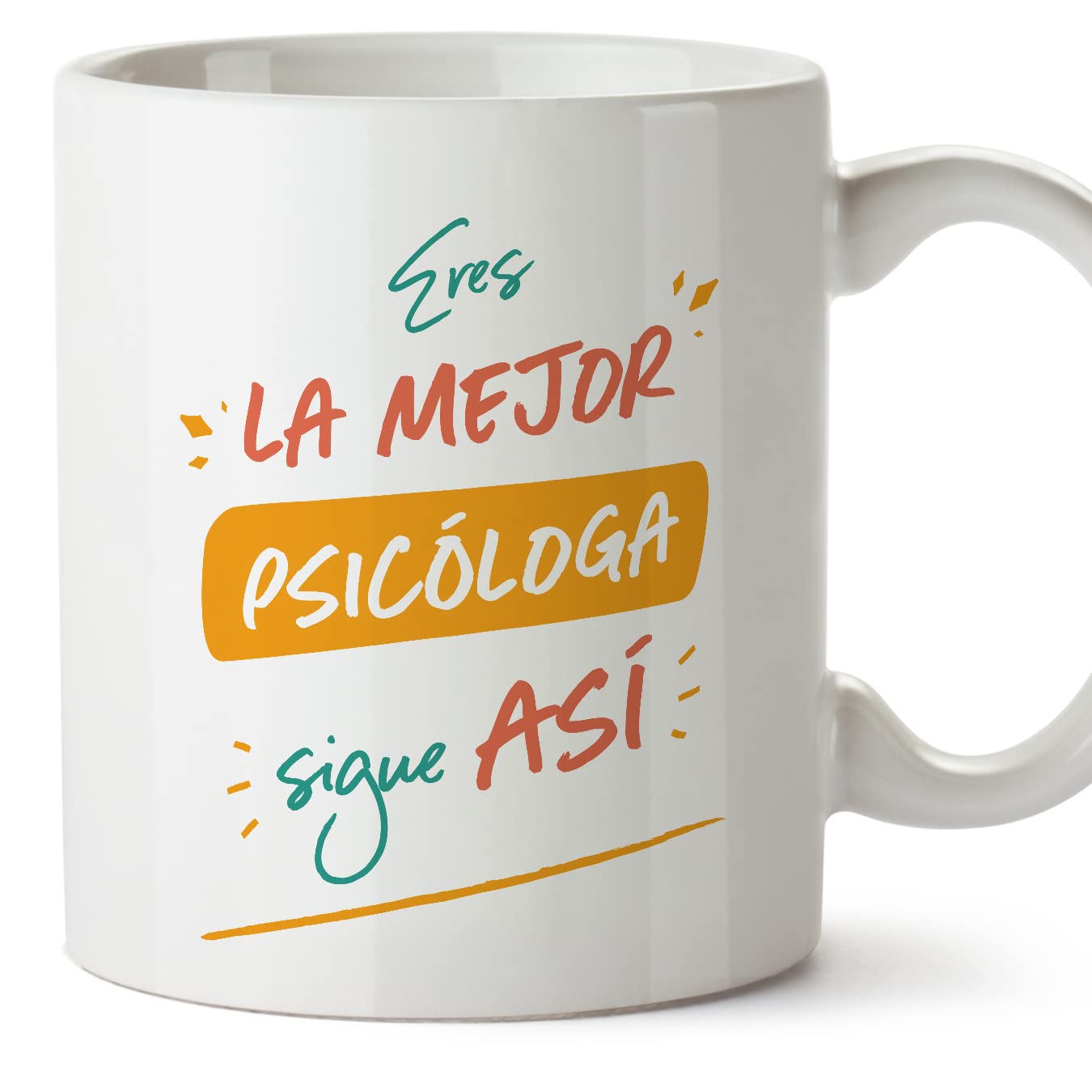 MUGFFINS Psychologist Woman Mug - in Spanish - Eres el Mejor sigue así! - Funny Gift for Colleagues - Ceramic 11oz Mug