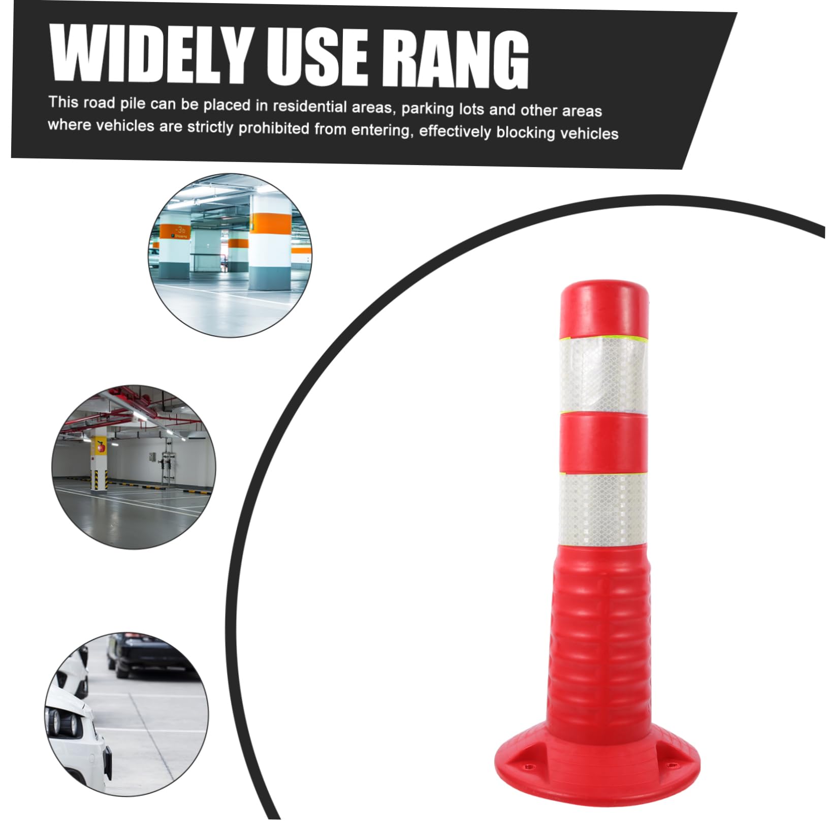 Colonne D'avertissement Anti-Collision en Plastique Réfléchissant, Position Réglable, pour Sécurité Routière et Parking