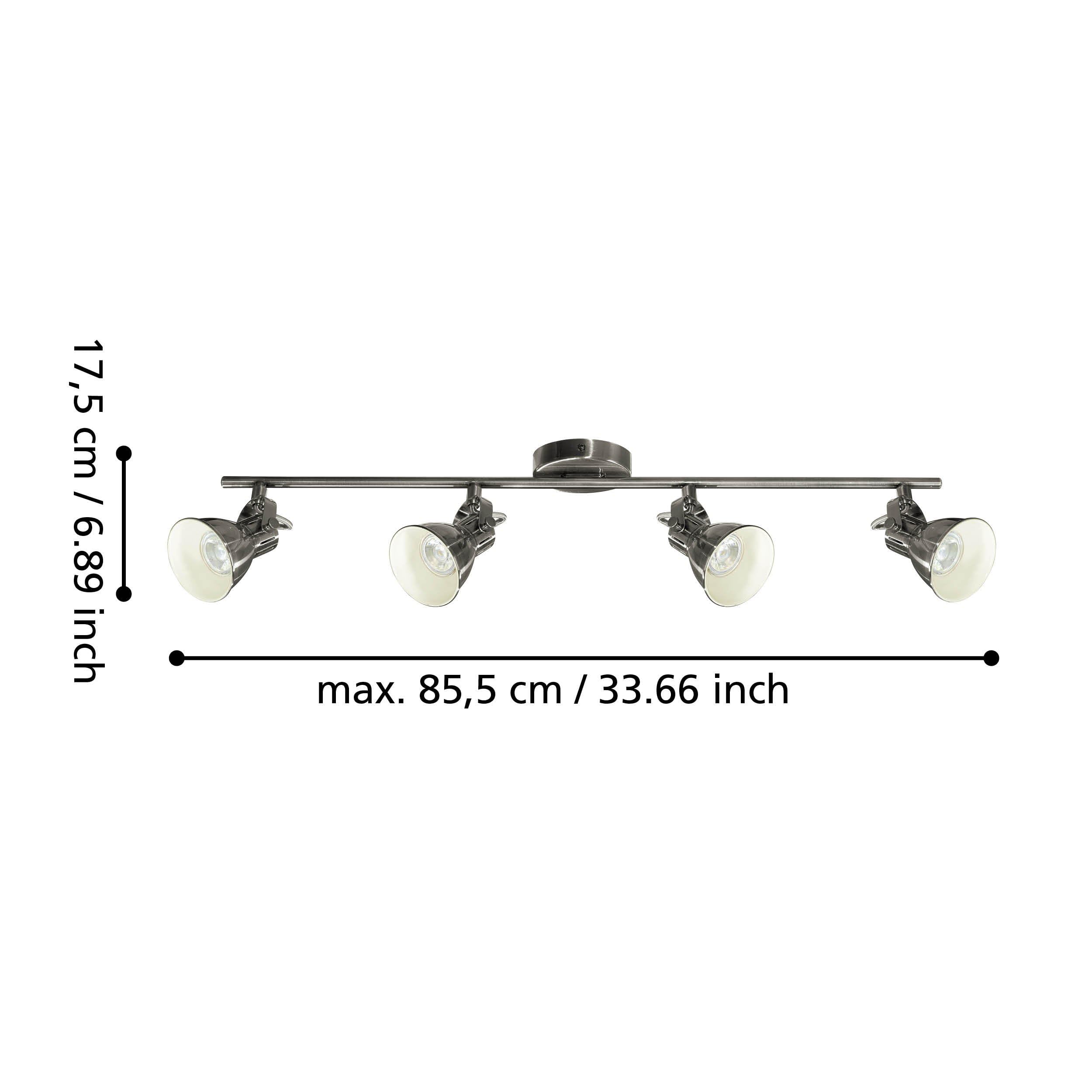 EGLO Seras LED Deckenlampe 4-flammig Deckenstrahler Metall Nickel-Antik GU10 warmweiß