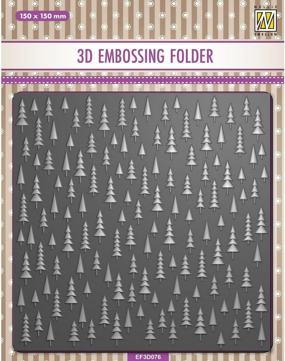 Nellie's Choice 3D Embossing Folder-Christmas Tree 5.9 x 5.9-Card Making Supplies for Journaling, Scrapbooking and Paper Crafts, Silver, 150x150mm
