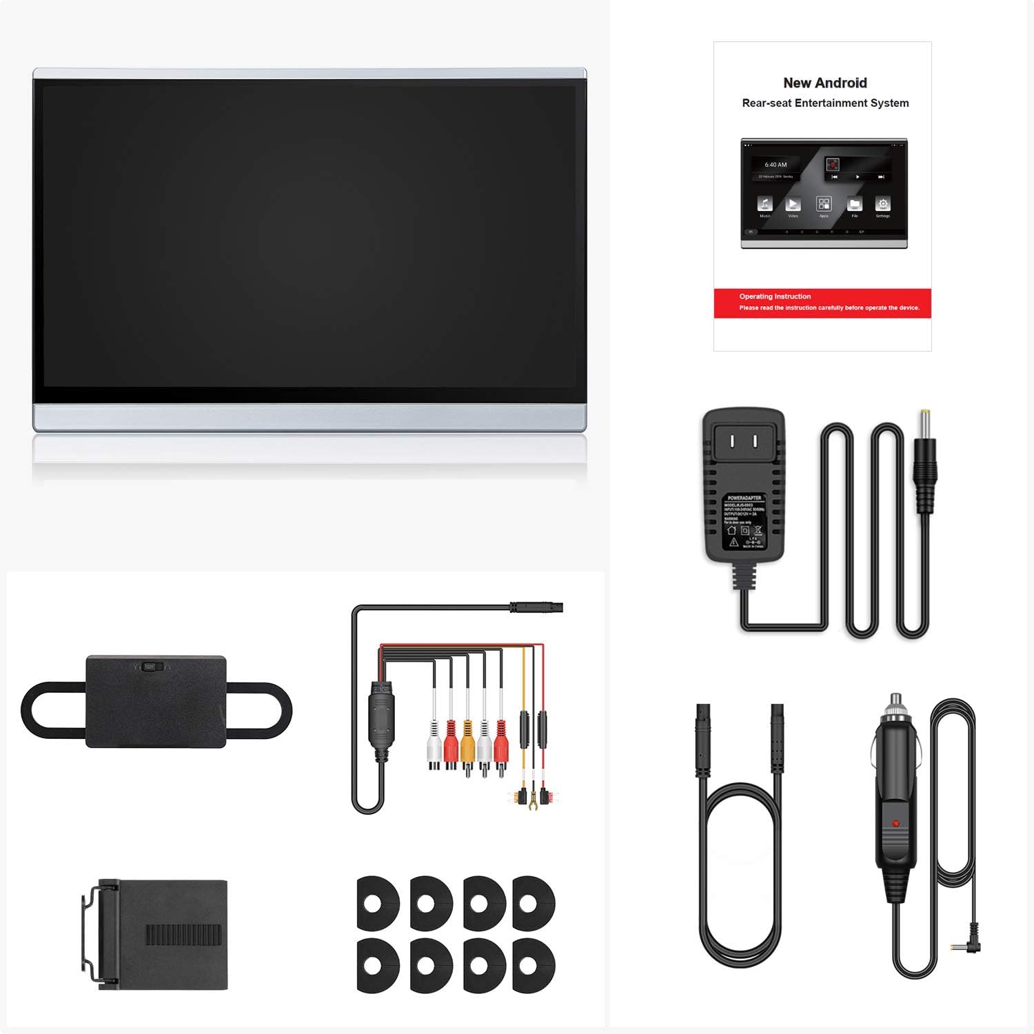 Exclusive Discount 70% Price Kaskawise 13.3'' Car Headrest Video Player with WiFi,Android 9.0 Car Back Seat TV Monitors,Sync Screen Tablets Phone Mirror, Play Movies Netflix for Kids Road Trip