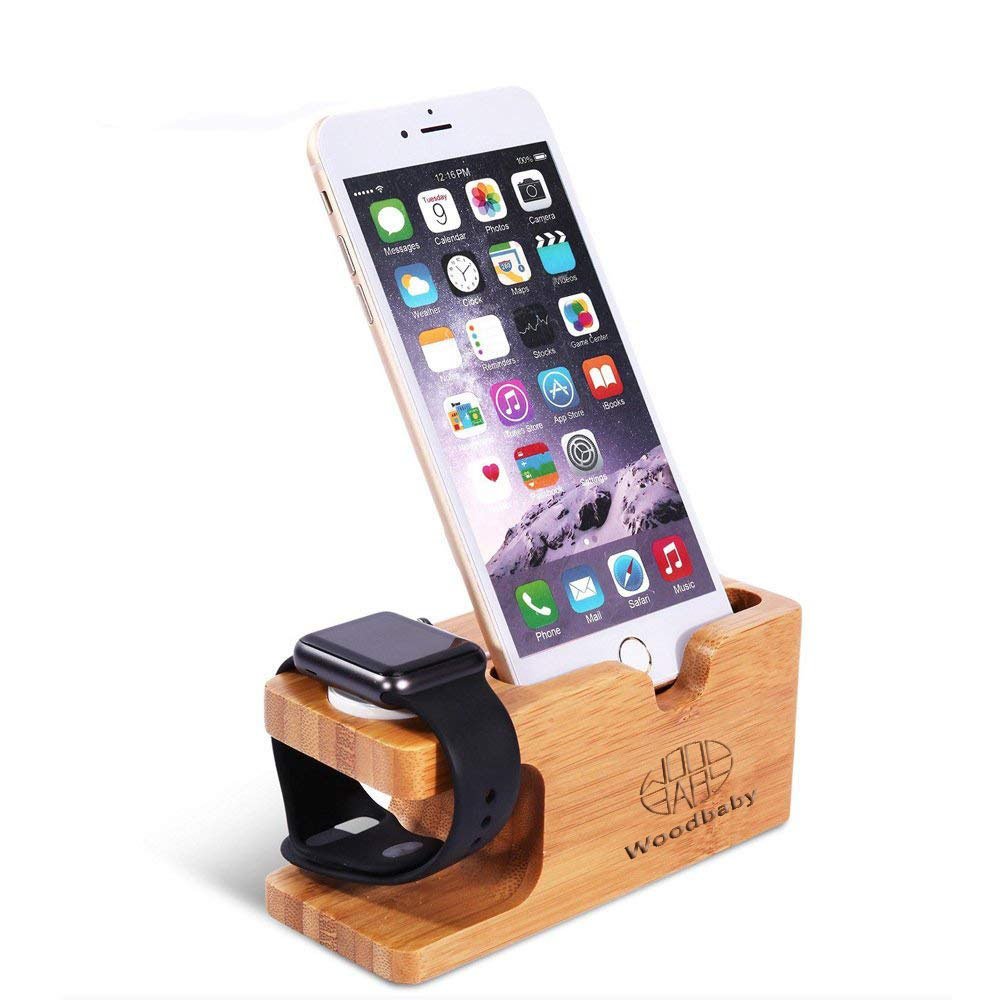 Amazon.com: Woodbaby for Apple Watch Charging Stand for Apple Watch Both  38mm and 42mm and iPhone Charging Dock Station for All Cell Phones : Cell  Phones & Accessories