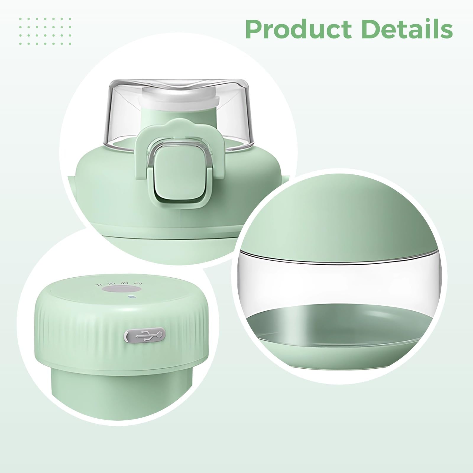 Portable Mini Juicer, 16.9 Fl Oz Wireless Blending Cup, Rechargeable USB Juicer for Fruits & Smoothies, with Detachable Lid for Easy Use & Travel