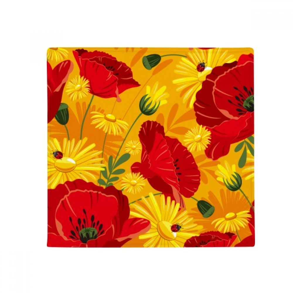 Tapis de sol antidérapant fleurs de pavot imperméable cuisine 60cm