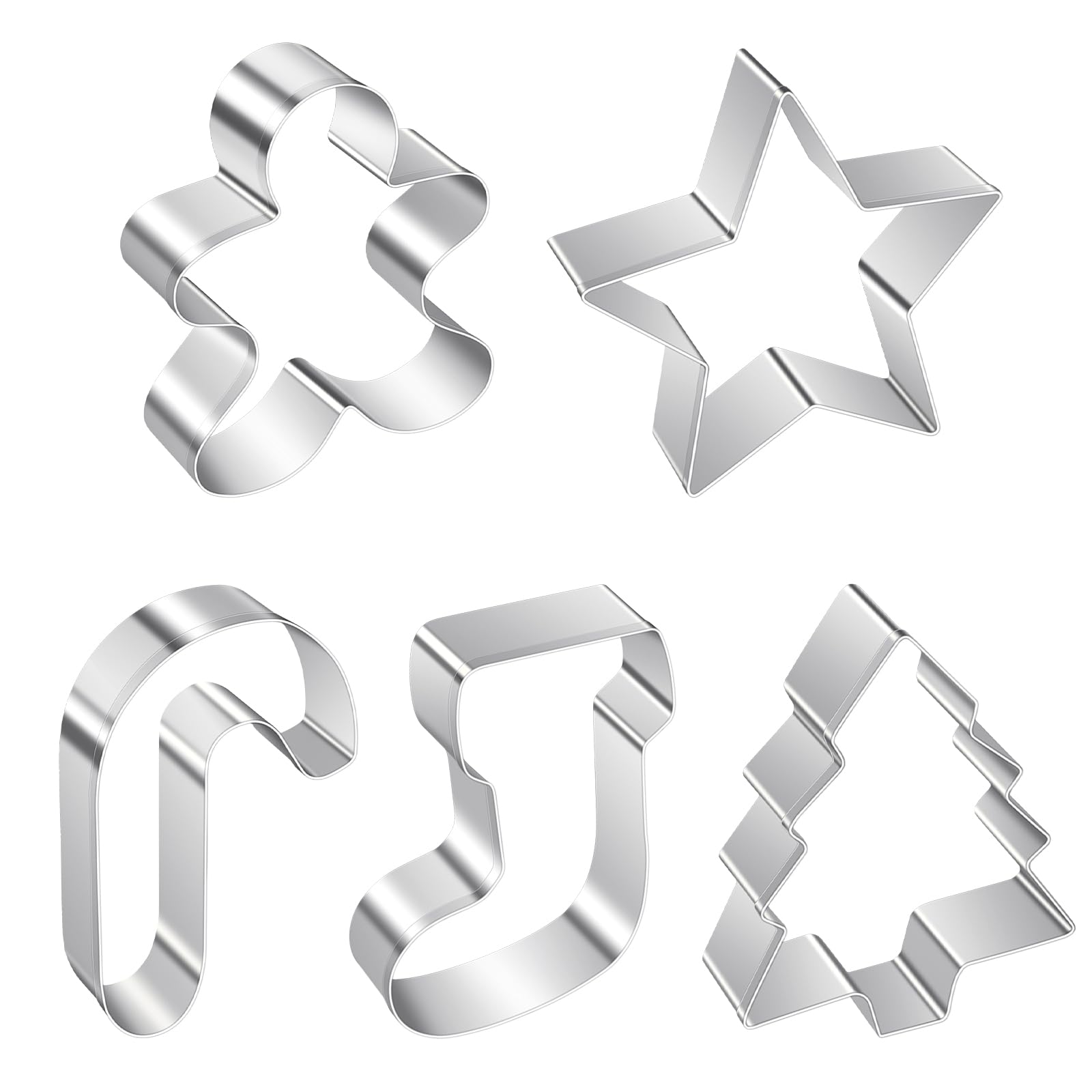 ALLTOP Christmas Cookie Cutter Set - 5 Biscuit Shapes for Creative Baking Delights