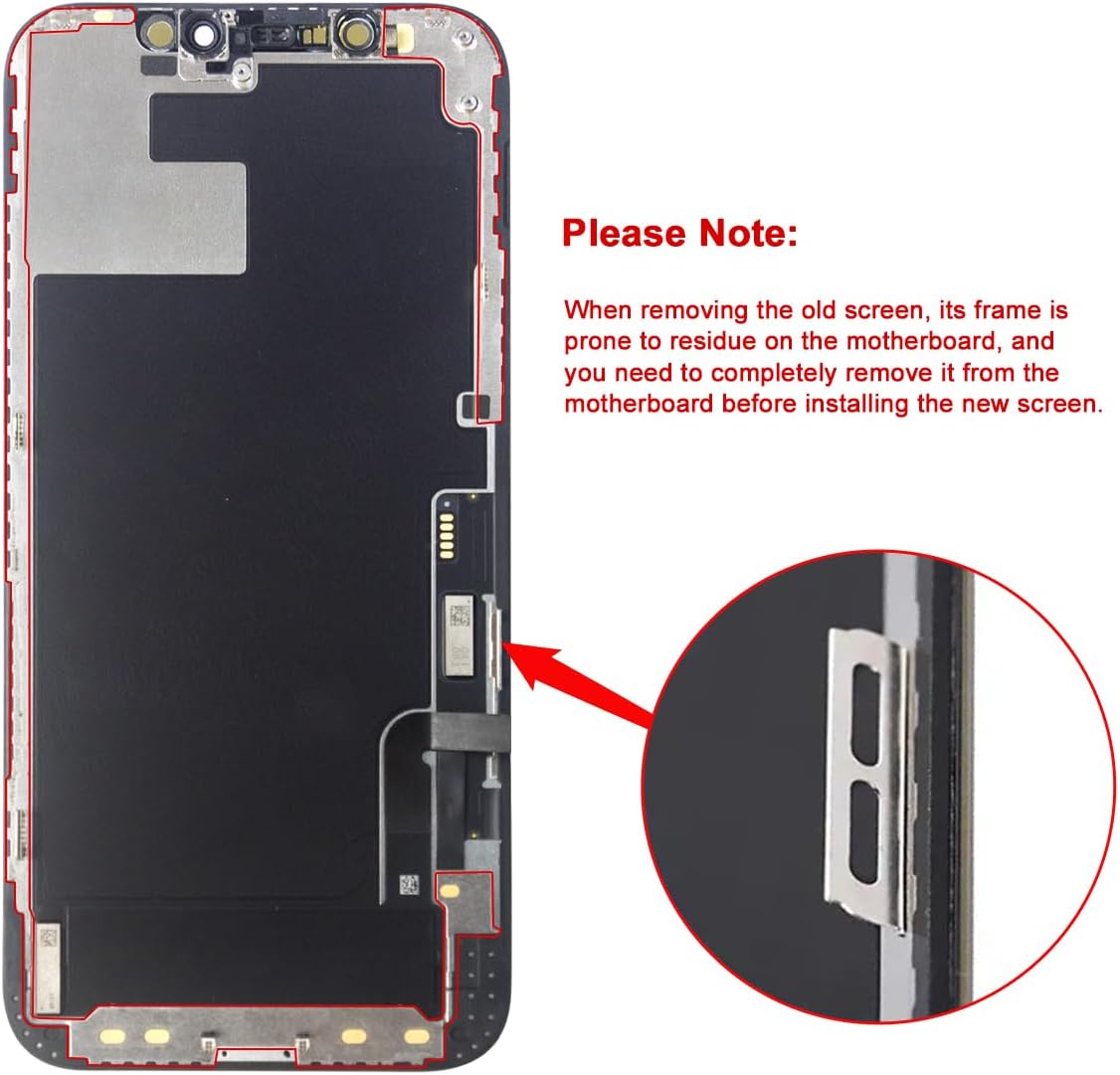 [OLED] for iPhone 12/12 Pro Screen Replacement 6.1 Inch [NOT LCD] Display 3D Touch Frame Assembly Digitizer (No Tools)