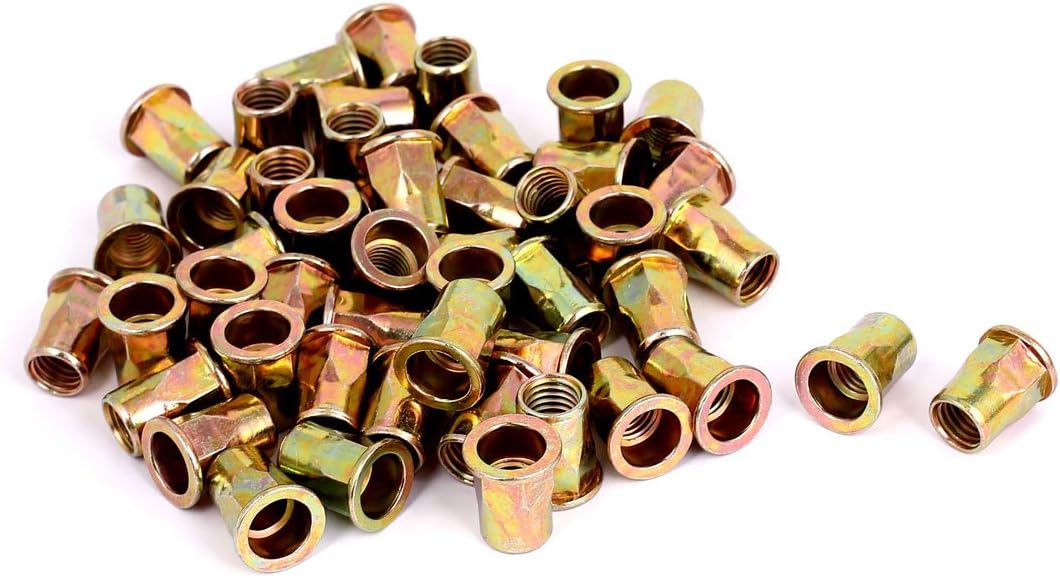 50 Pcs Nails, Screws & Fasteners M12x23mm Flat Head Half Hex Body Blind Thread Nut & Bolt Sets Nutserts Fasteners