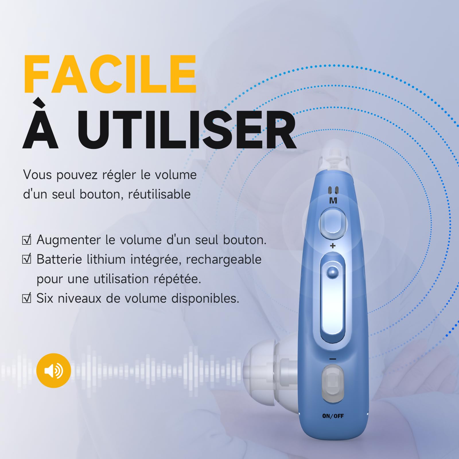 Britzgo Appareil – technologie de réduction numérique du bruit, 4 modes audio, utilisation simple, recharge par USB-C. (Bleu)