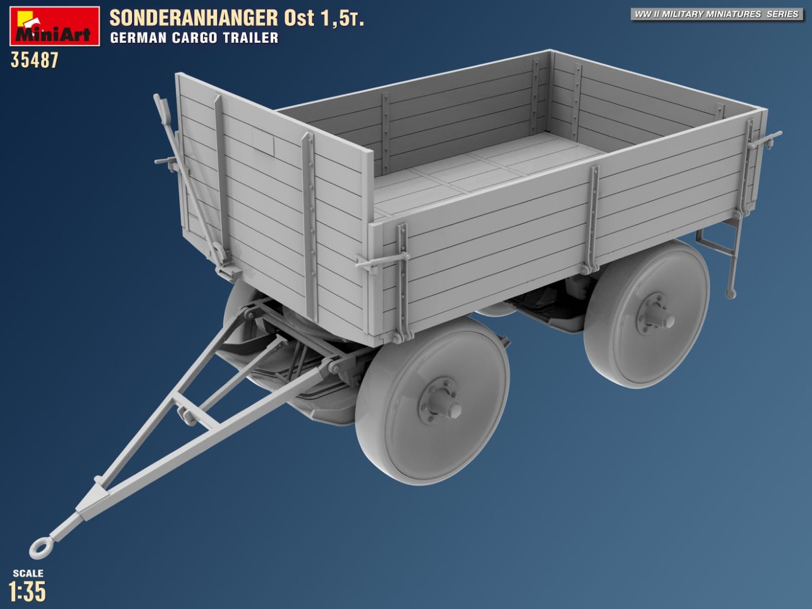 Miniart 1:35 - Sonderanhager Ost 1,5t deutscher Frachtanhänger