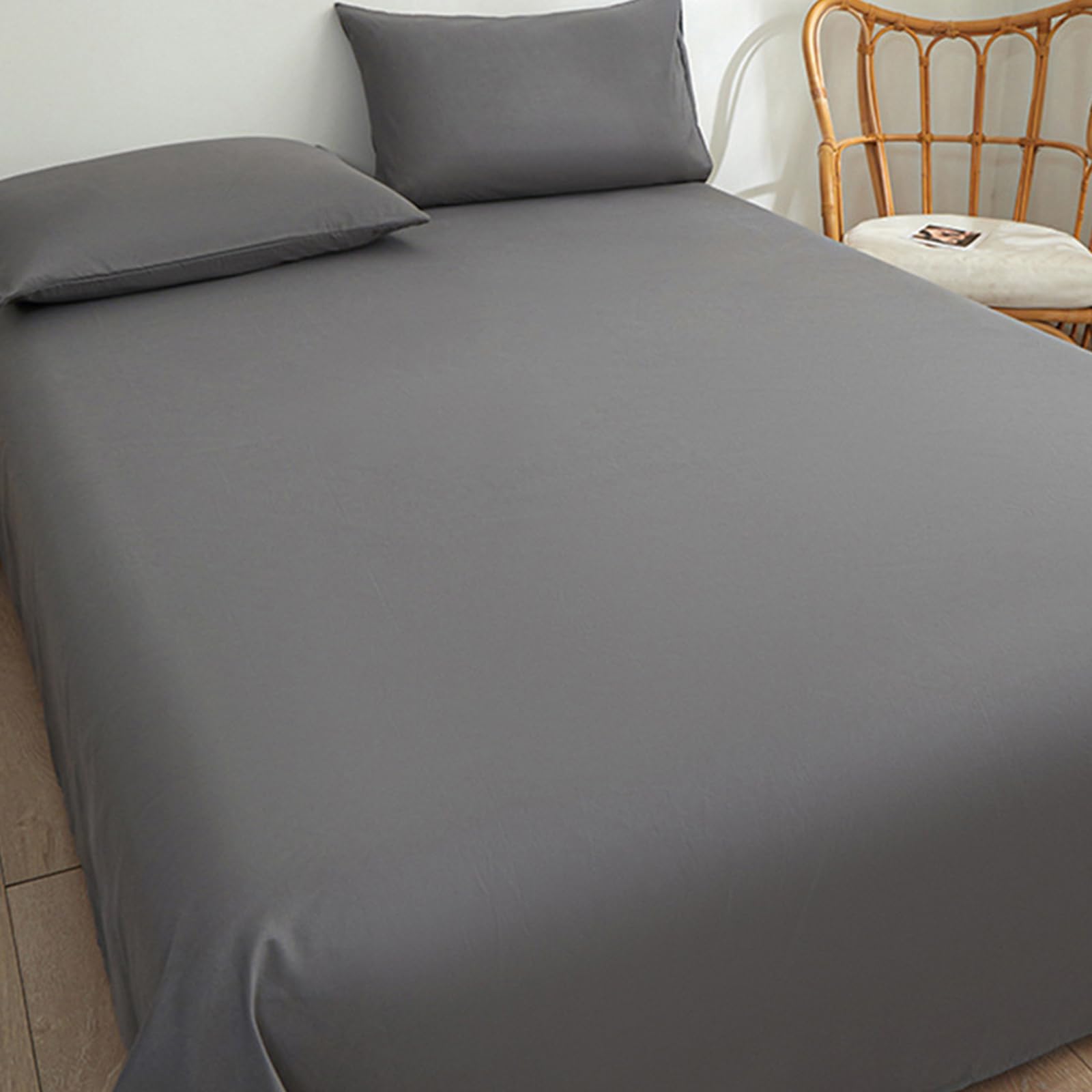 Bettlaken ohne Gummizug 230 x 250 cm Baumwolle Dunkelgrün Flecken und Abriebfest Betttuch für Terrasse Reisen Camping und Tischtuch Wohnmobil Laken