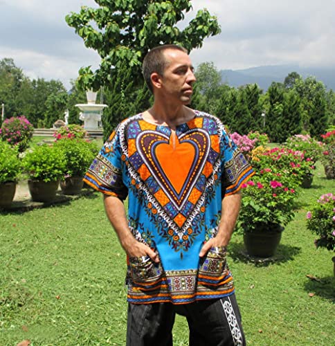 RaanPahMuang Brand Unisex Bright African Classic Dashiki Cotton Men Women Shirt2