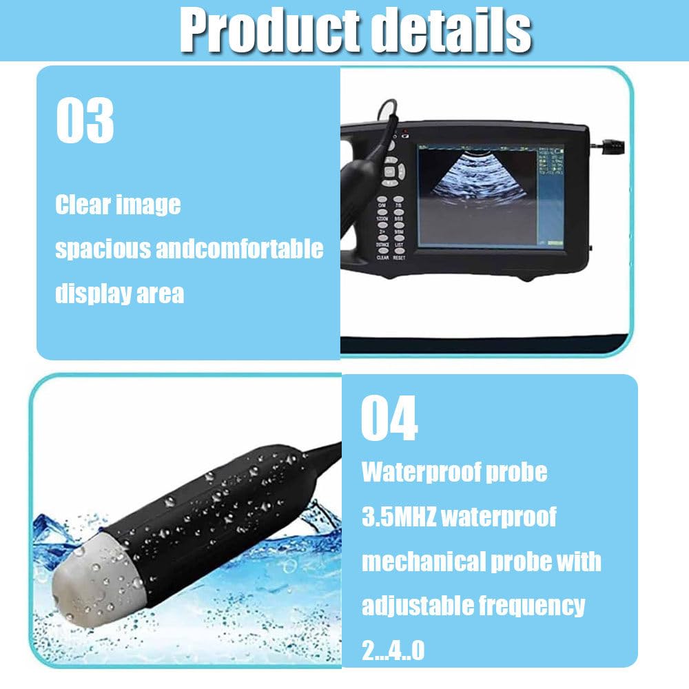 Scanner diagnostico veterinario ad ultrasuoni di gravidanza - B-ultrasuono portatile con sonda meccanica da 3,5 MHz per test di gravidanza di pecore, cani, gatti e suini