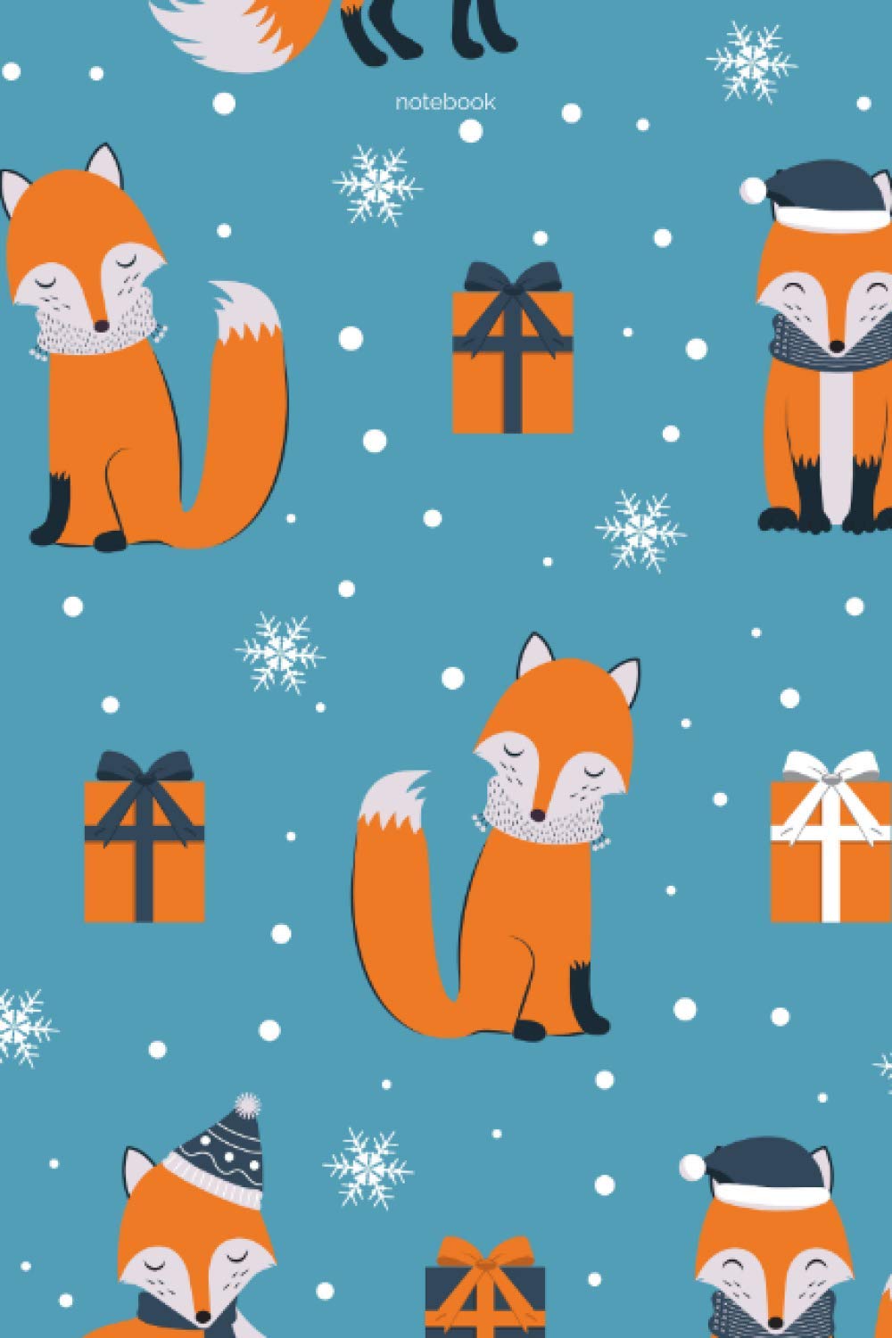 Christmas Notebook: The Christmas Woodland Fox Cute Notebook (6 x 9) - 100 Pages