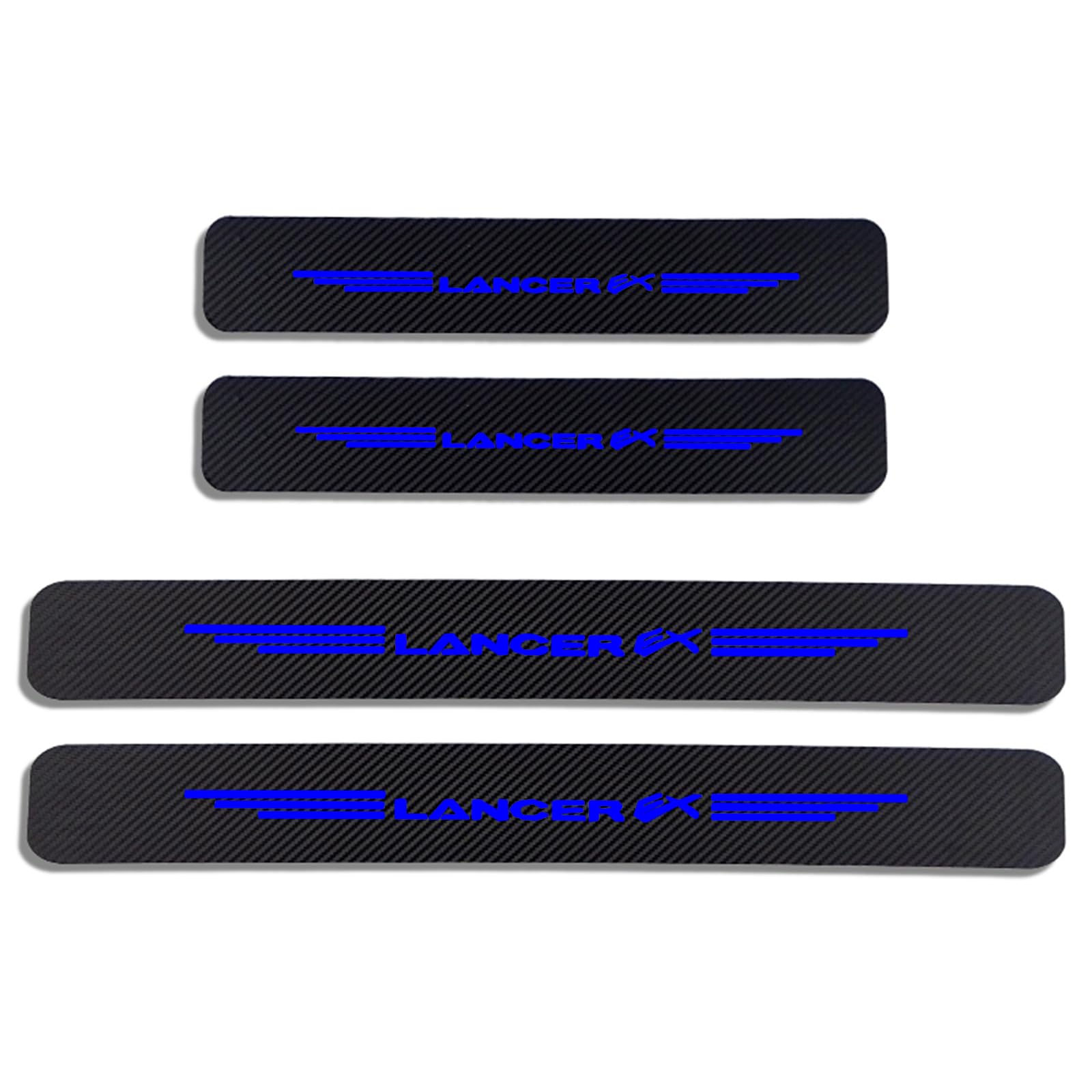 KLHYWEN 4 Pcs Carbon Fiber Car Door Sill Protector for Mitsu-bishi Lancer EX, Scuff Guard Stickers Auto Styling Decoration Accessory,Blue