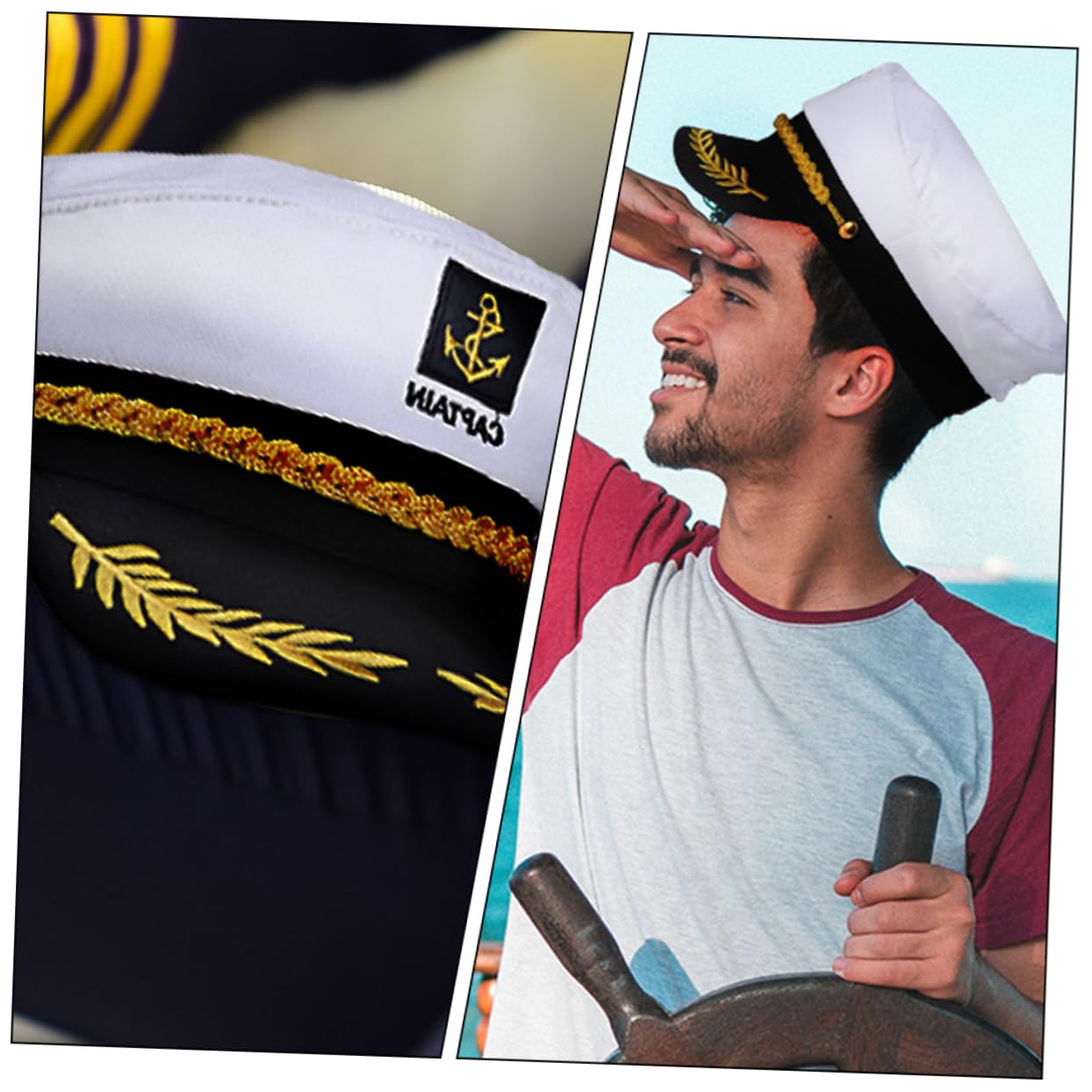 BESTYASH 20 Cappelli da Capitano Bianco, Accessorio da Cosplay in Cotone e Plastica, Confortevole al Tatto, per Feste in Maschera e Gioco di Ruolo
