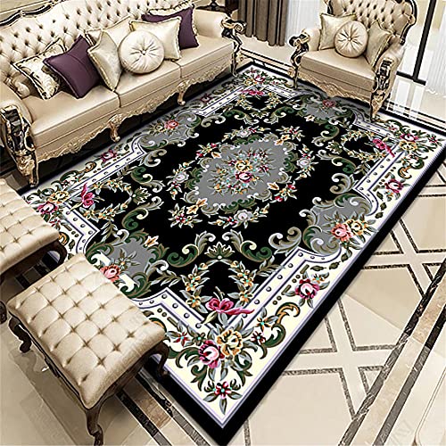 RUGMRZ Laminas Infantiles para Habitacion Cojines Grandes Cama Diseño de patrón clásico de arroz Verde púrpura Negro Alfombra Habitacion Bebe 40X60cm