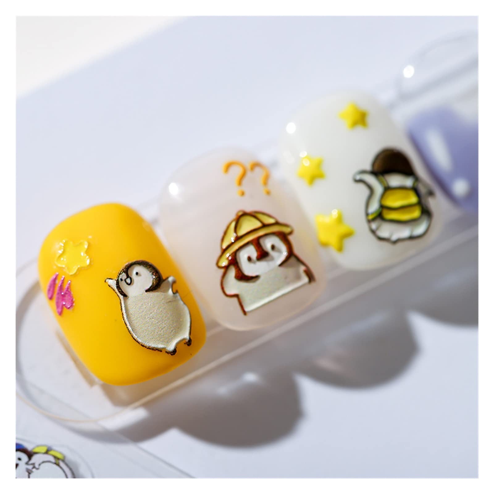 Amazon.co.jp: 1シート漫画かわいいペンギンネイルステッカー5D DIY