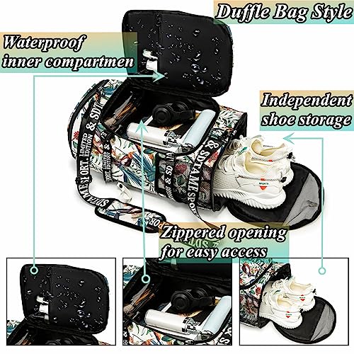 Image of SDTAME Gym Duffel Backpack with Shoe Pocket & Laptop Sleeve