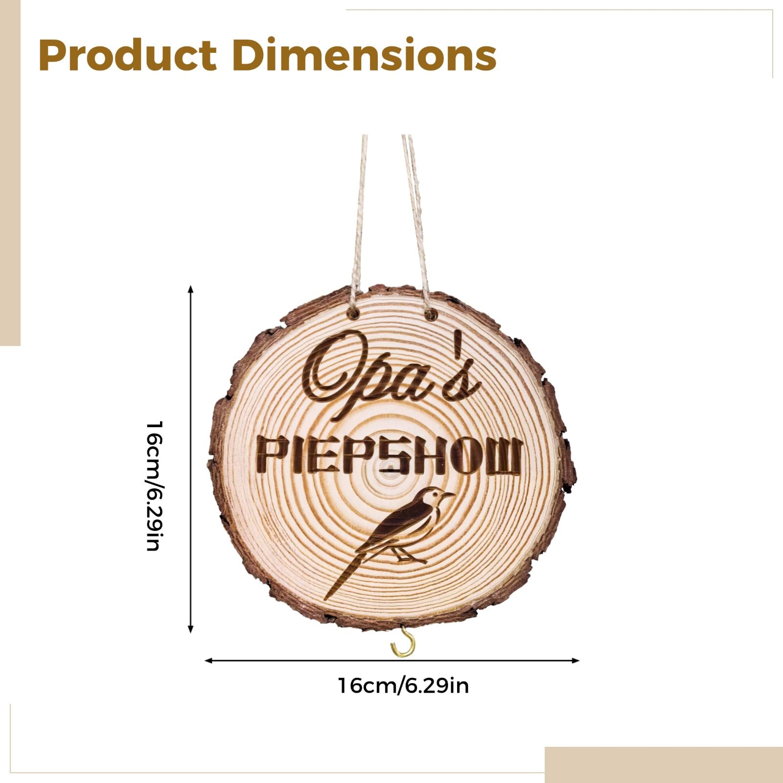 Holz Vogel-Futter-Schild beidseitig graviert, handgeschnitzte Gartenplakette, besondere Outdoor-Deko für Hof und Garten, witziges Geschenk für Opa, liebevolle Geschenkidee für Großvater