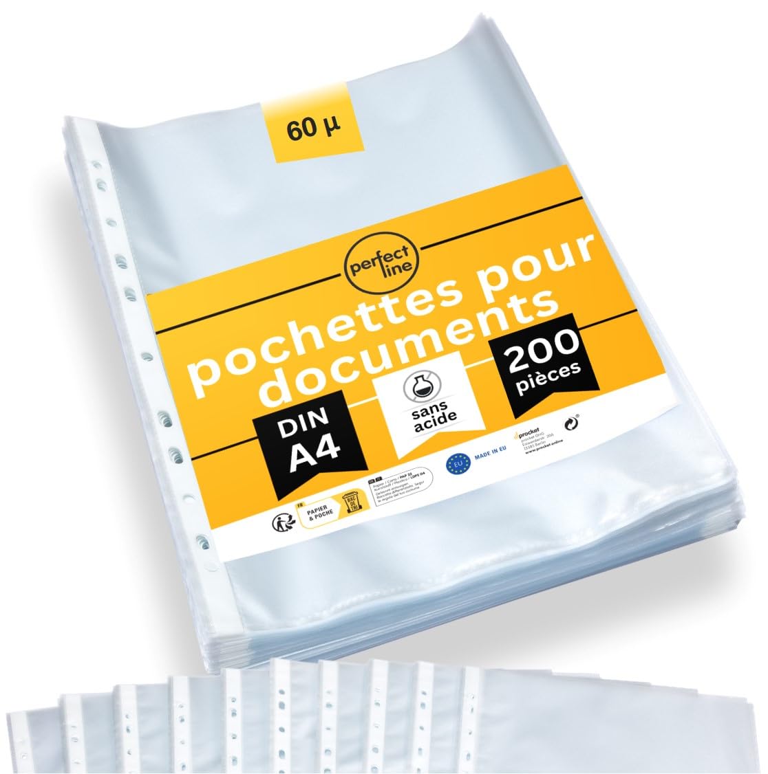 Pochette Plastifiée Chemise Plastique Transparente A4 Pochette