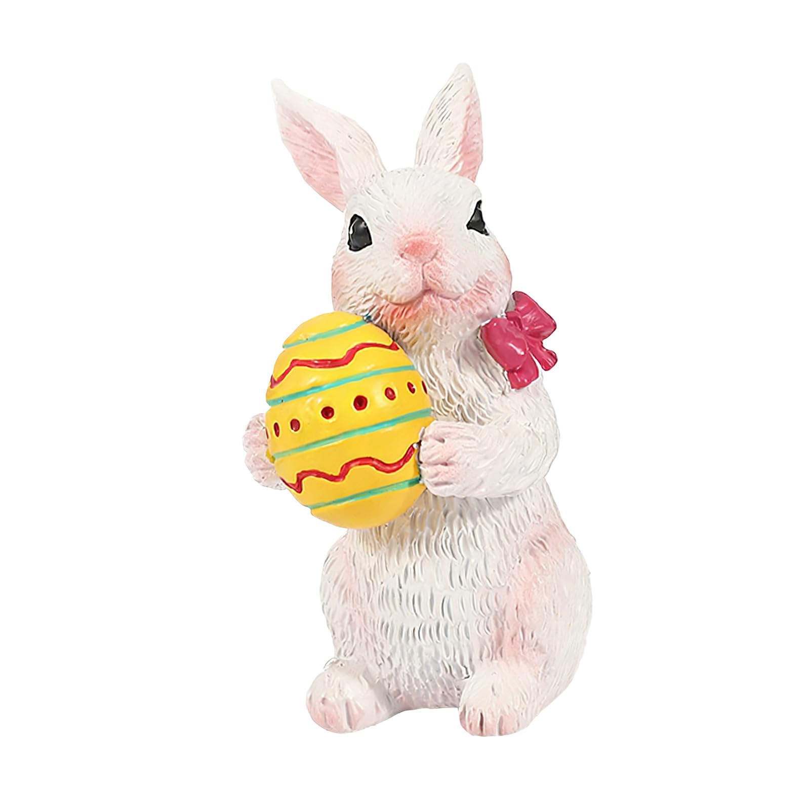 Piceioep Handcrafted Resin Easter Hare Statue Perfect for Tabletop Display and Seasonal Festival Decoration Piece Resin Easter Decoration