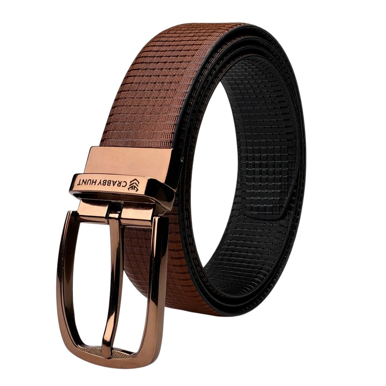 Reversible Italian Genuine Leather Belt with Brown & Black Dual-Sided Belt with Premium Metal Buckle in round choco gold | suitable for formal and casual wear-picture-13