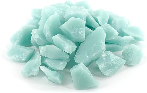 Piedras de grava de cristal que brillan en la oscuridad, para hogueras, peceras, acuarios y jardines, 0.8-1.6in, 680 g1.5 lb (Aqua)