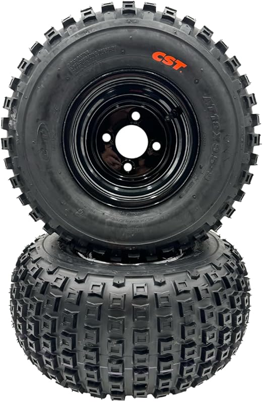 Set of 2-18x9.50-8 Knobby Wheel Assembly